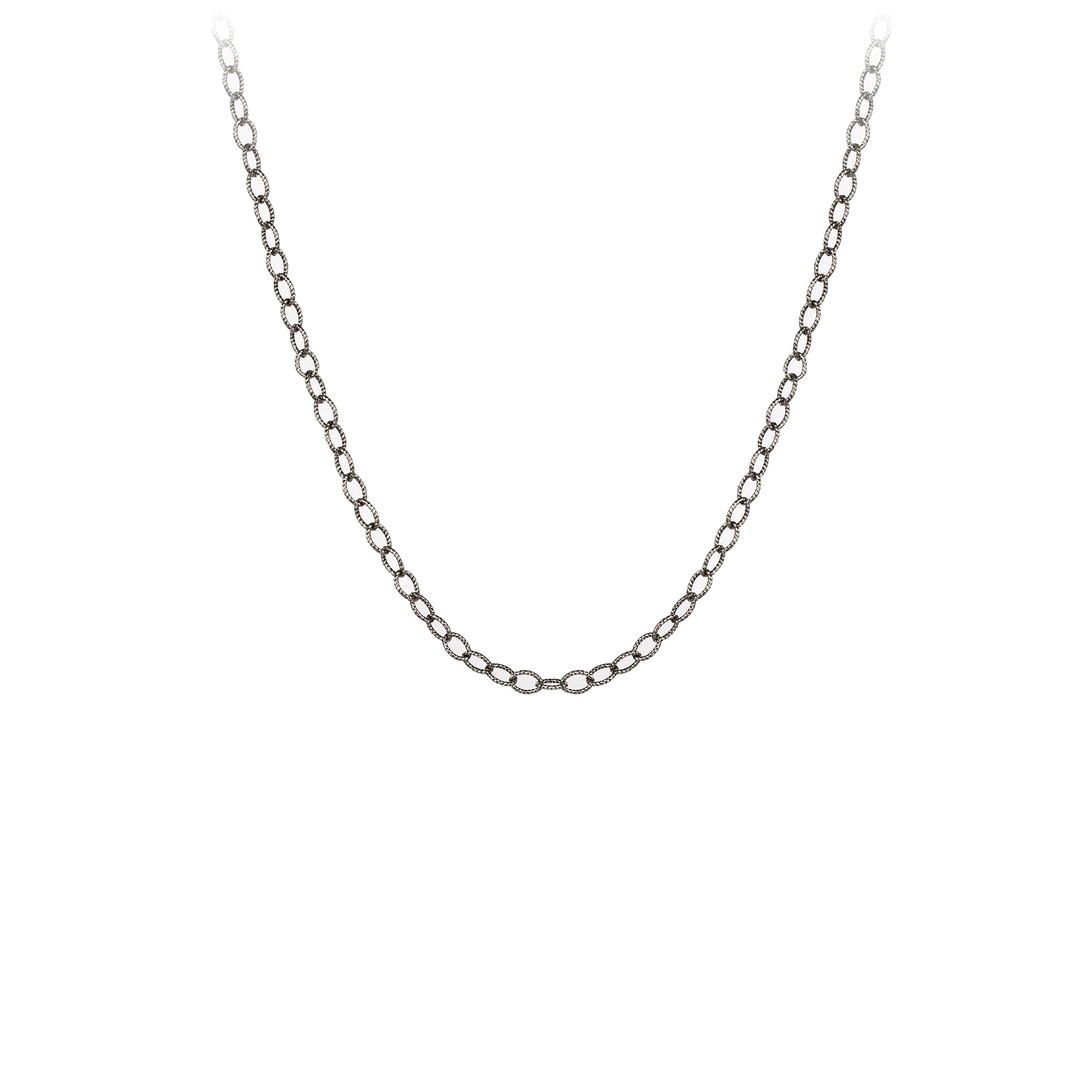 A sterling silver chain with medium twisted cable links