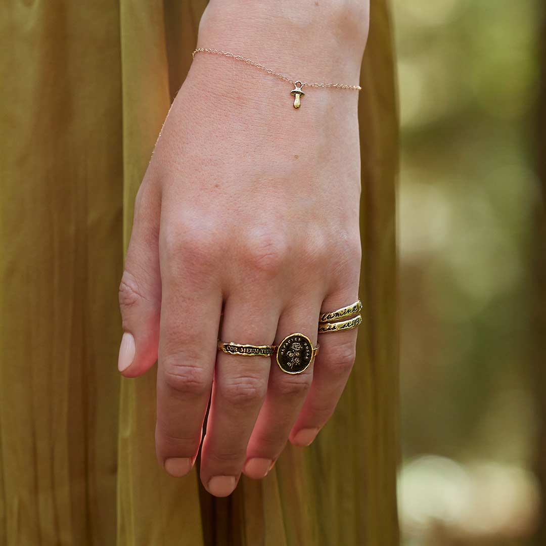 To Be Rather Than To Seem 14K Gold Poesy Ring