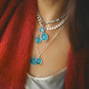Return to Happiness Knotted Freshwater Pearl Necklace - Capri Blue