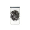 A sterling silver money clip featuring our sterling silver Heart of the Wolf talisman.