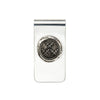 A sterling silver money clip featuring our Sterling silver Crossed Daggers talisman.