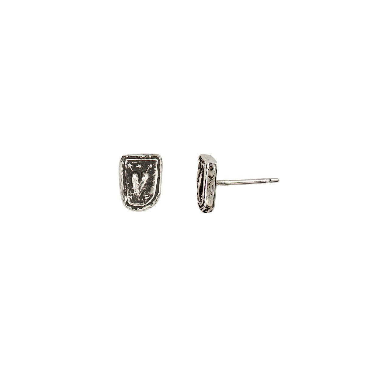 A set of sterling silver stud earrings with our Cupids Arrows talisman.