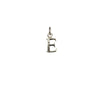 A sterling silver letter "E" charm.