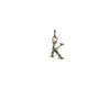 A sterling silver letter "K" charm.