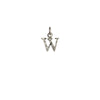 A sterling silver letter "W" charm.