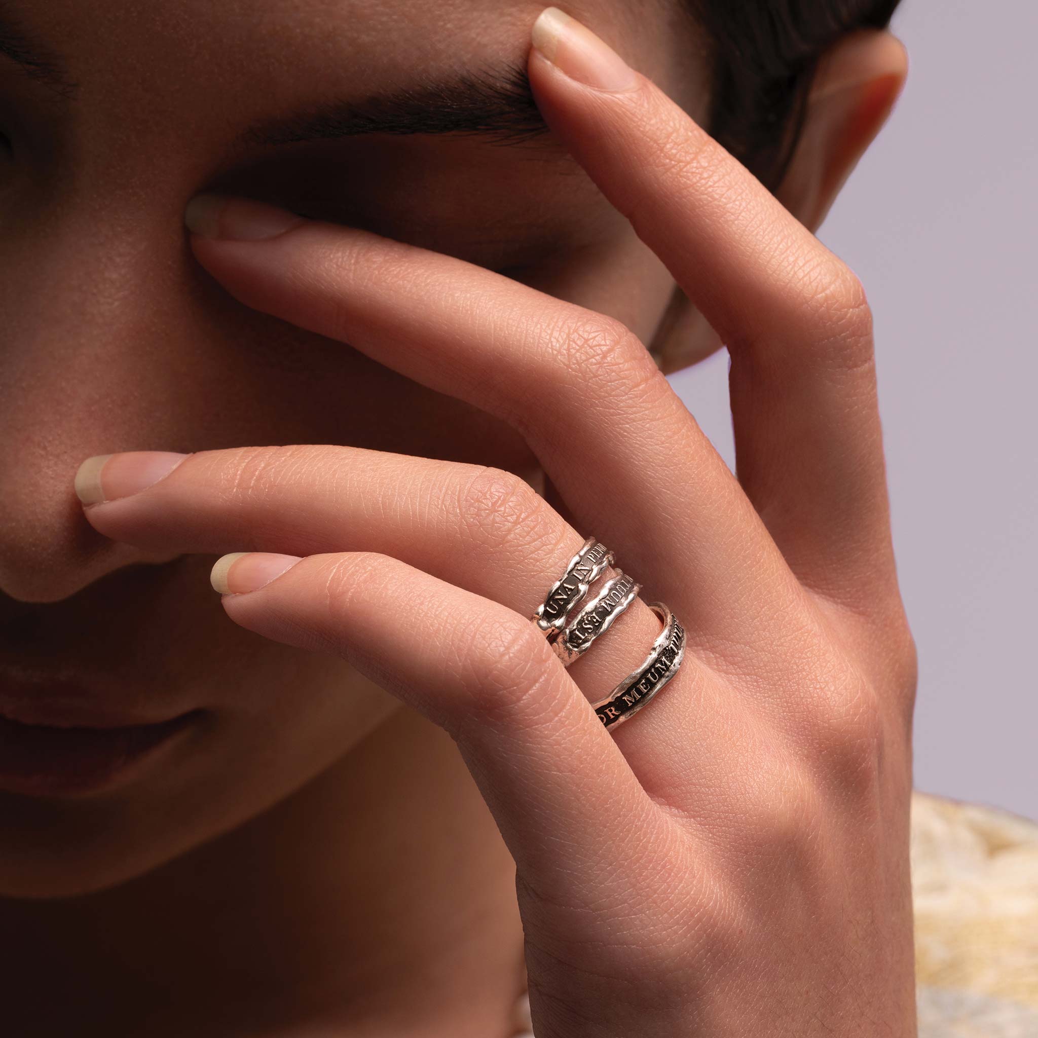 Love Is the Breath That Sustains Us Textured Band Ring