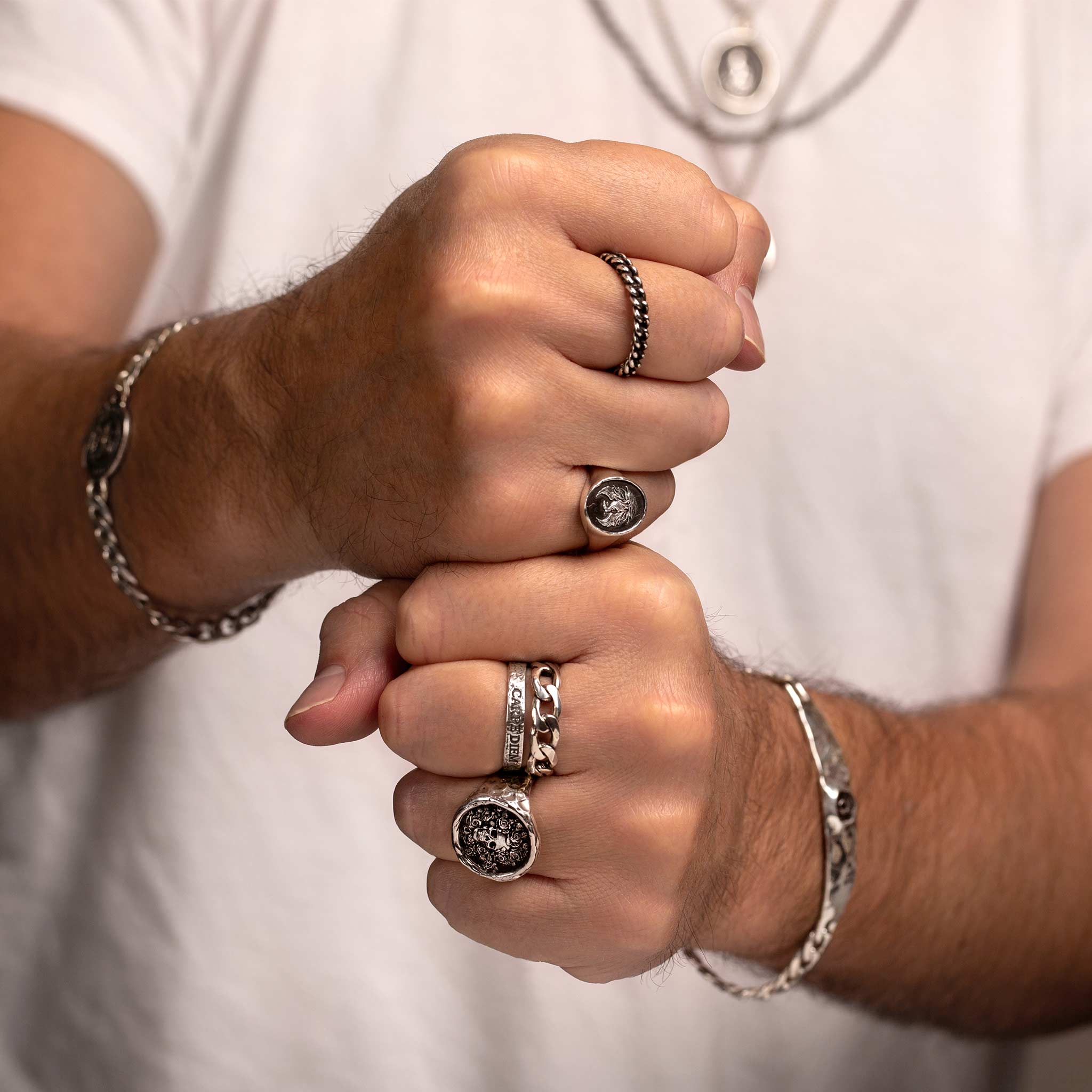 Skull Wide Bar Bracelet