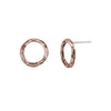 A set of our small bronze open circle stud earrings.