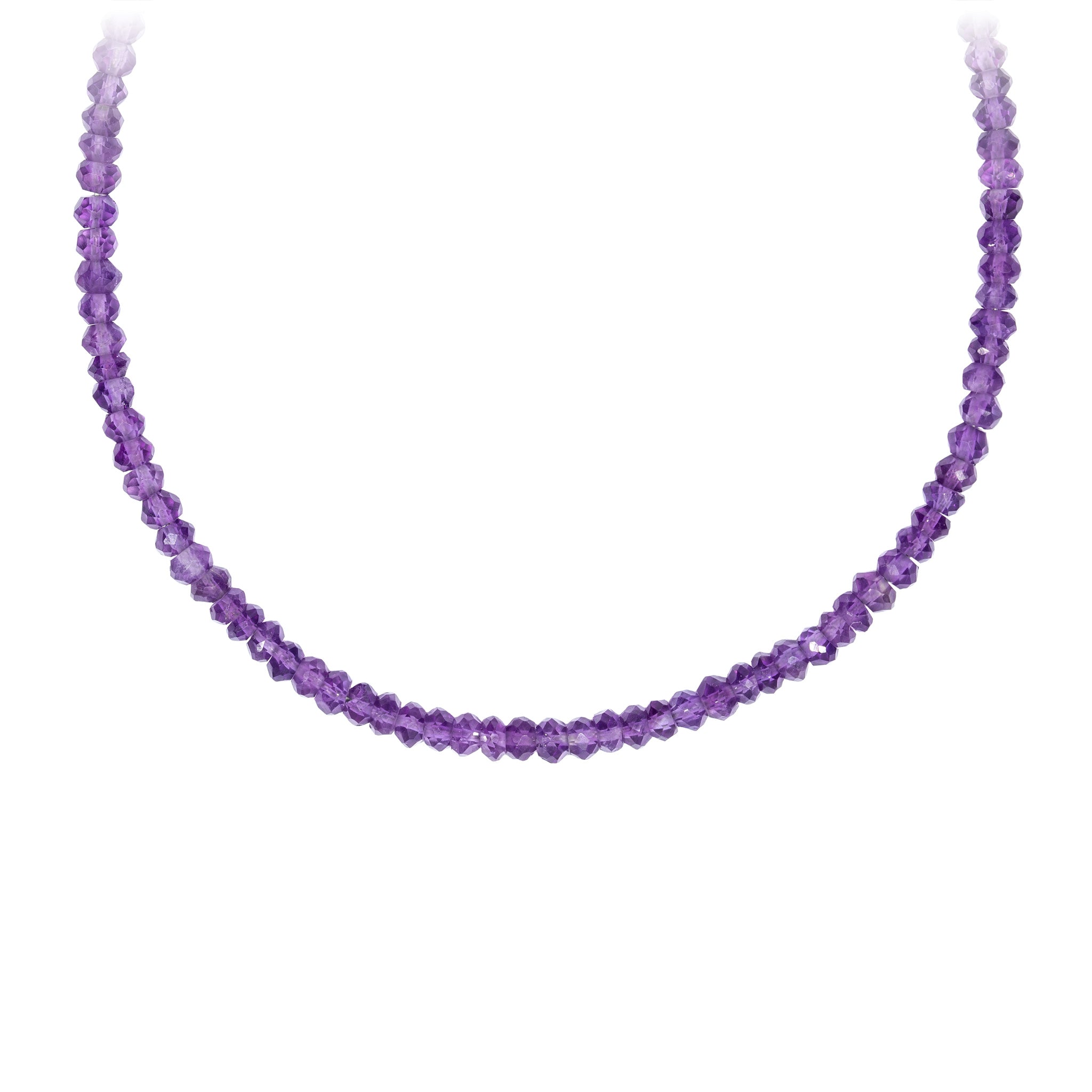 Amethyst Faceted Stone Choker with Talisman Clip