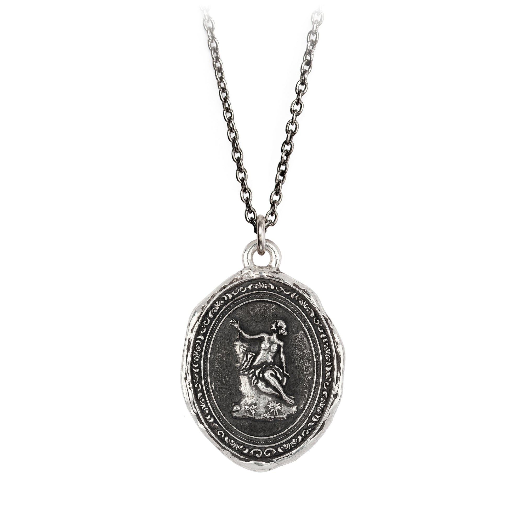Pyrrha Andromeda Goddess Talisman Necklace Silver