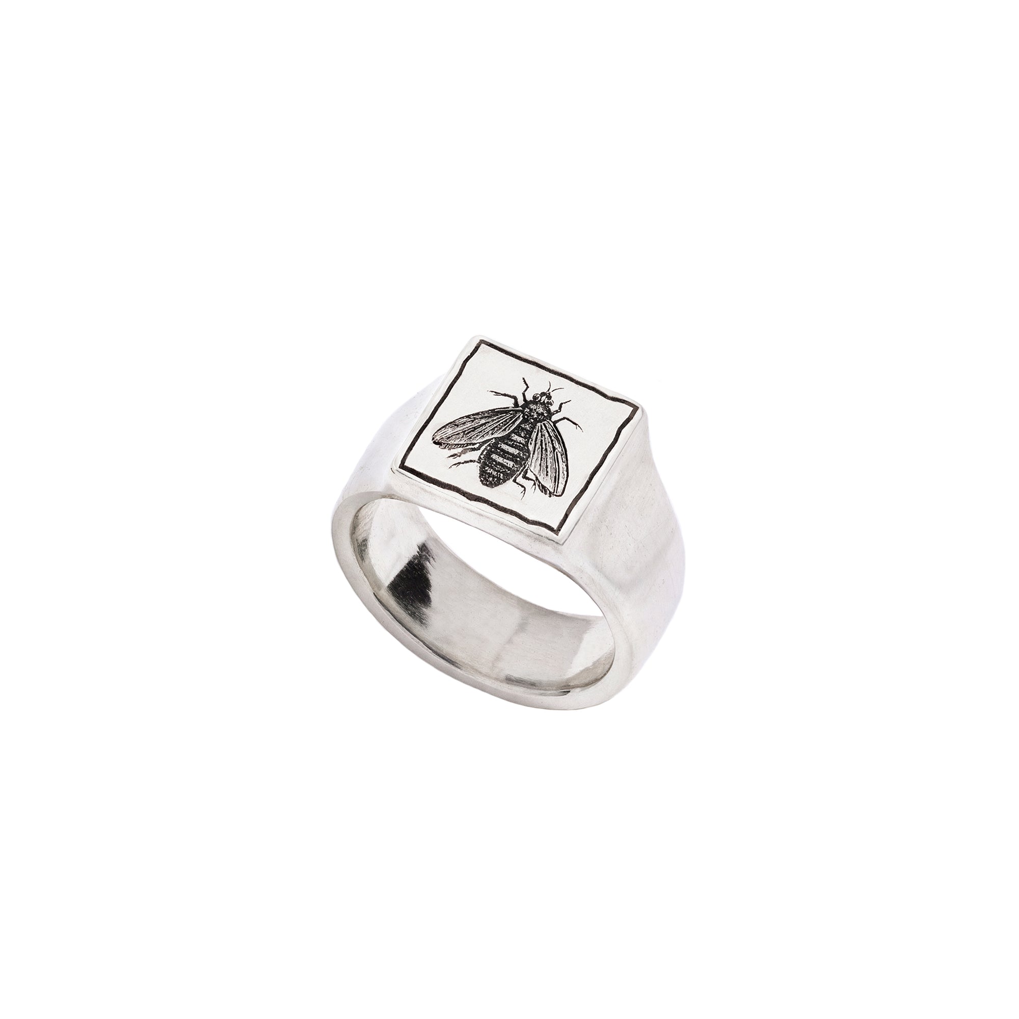 Bee Square Signet Ring
