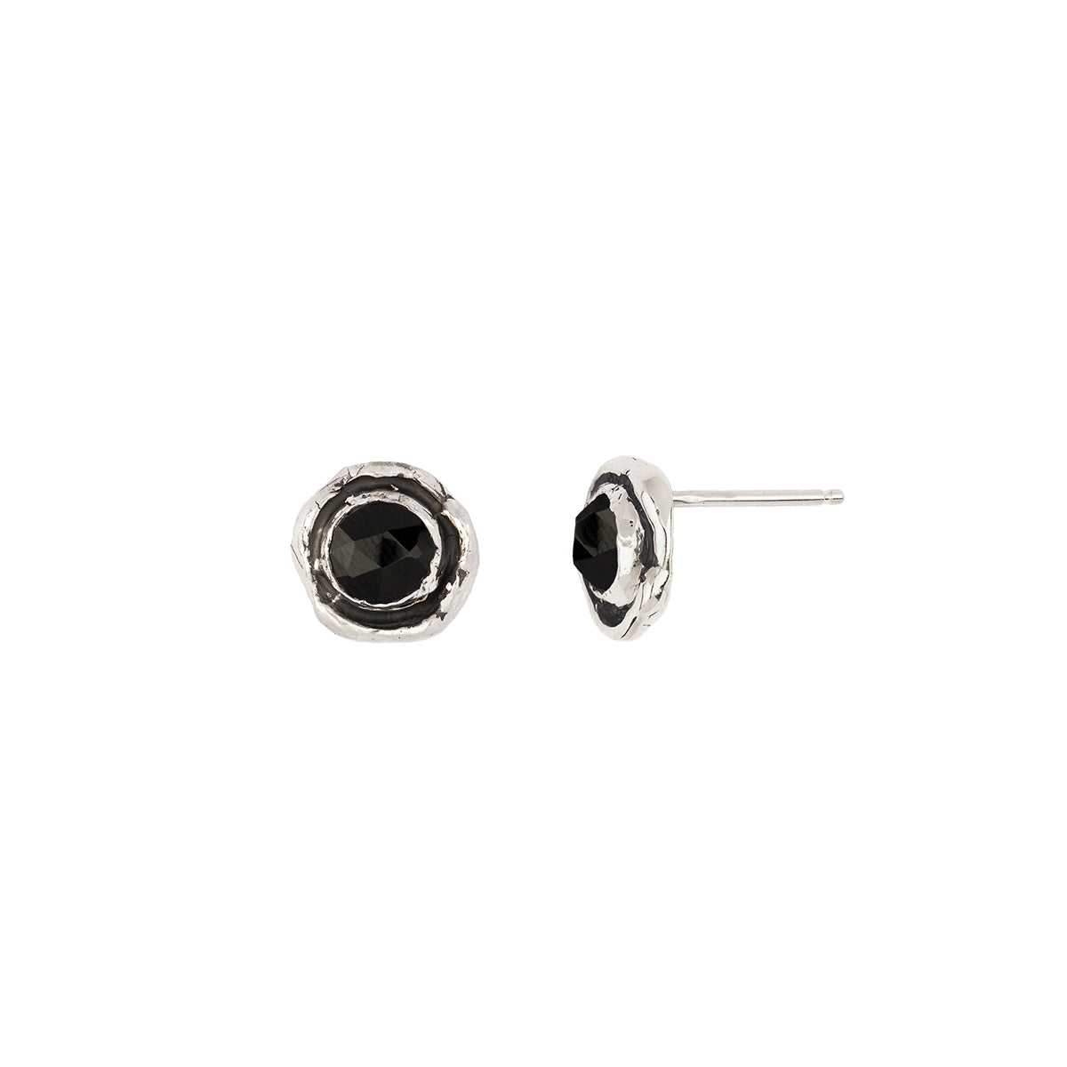 Black Onyx Faceted Stone Earrings