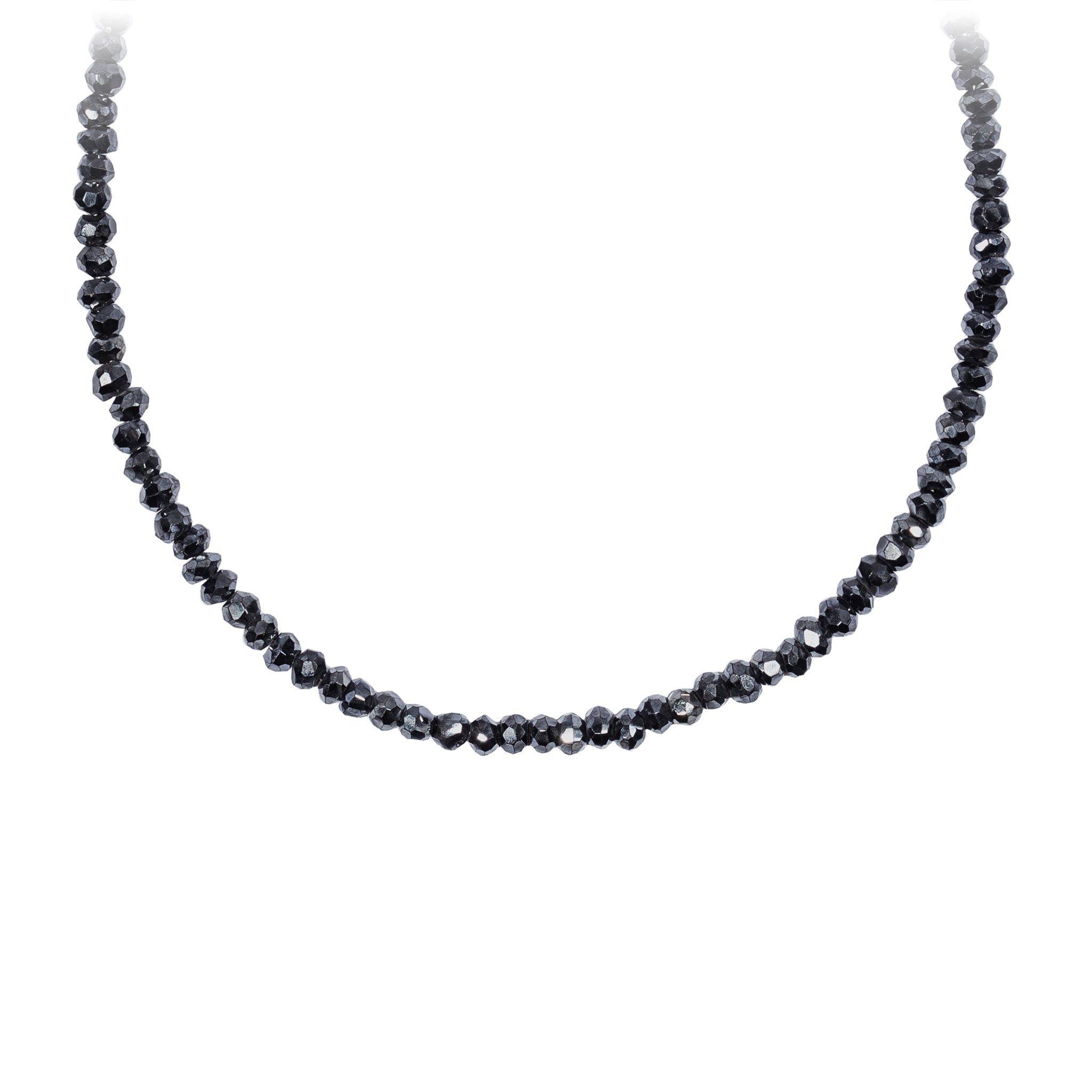 Black Spinel Faceted Stone Choker with Talisman Clip