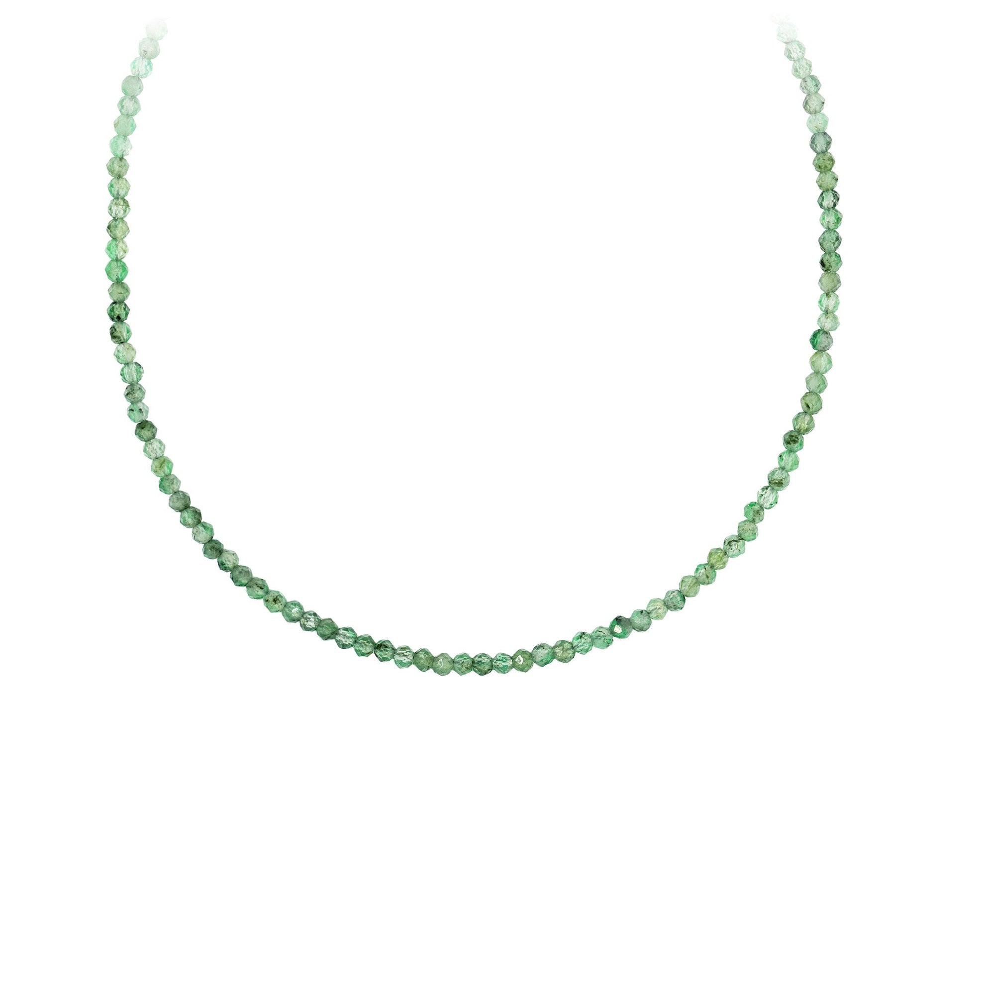 Emerald 14K Gold Faceted Stone Choker
