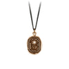 A silver chain with our bronze Everything For You talisman. This talisman is set with a diamond.