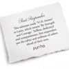 A hand-torn, letterpress printed card describing the meaning for Pyrrha's First Responder 14K Gold Talisman