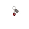 A signature sterling silver attraction charm capped with a garnet stone.