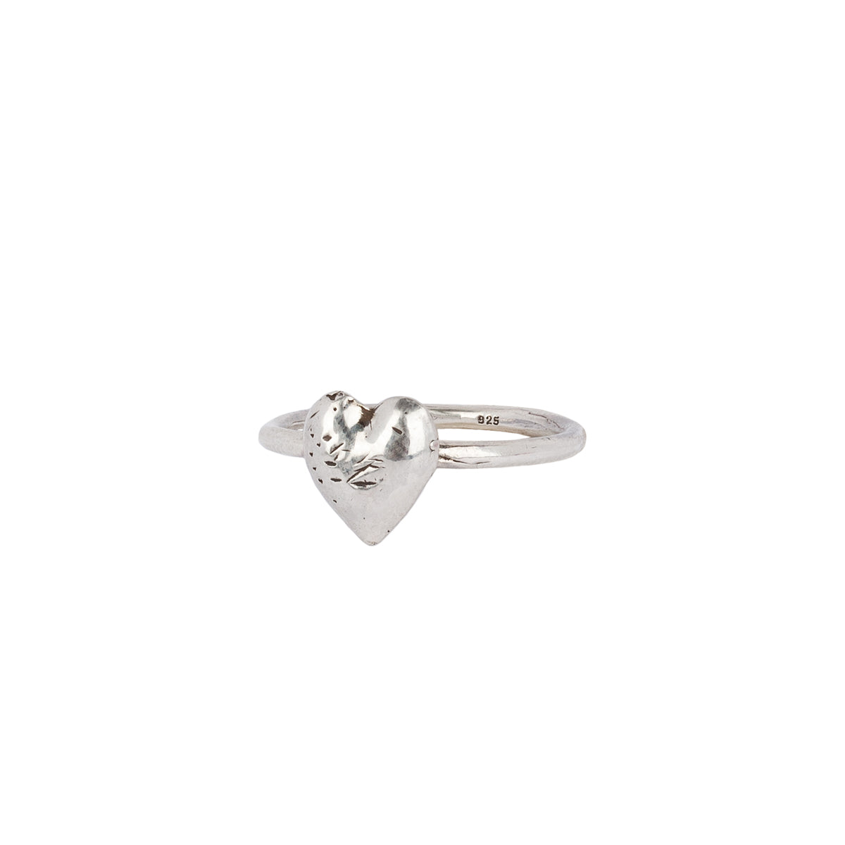 A silver ring with our Heart symbol charm.