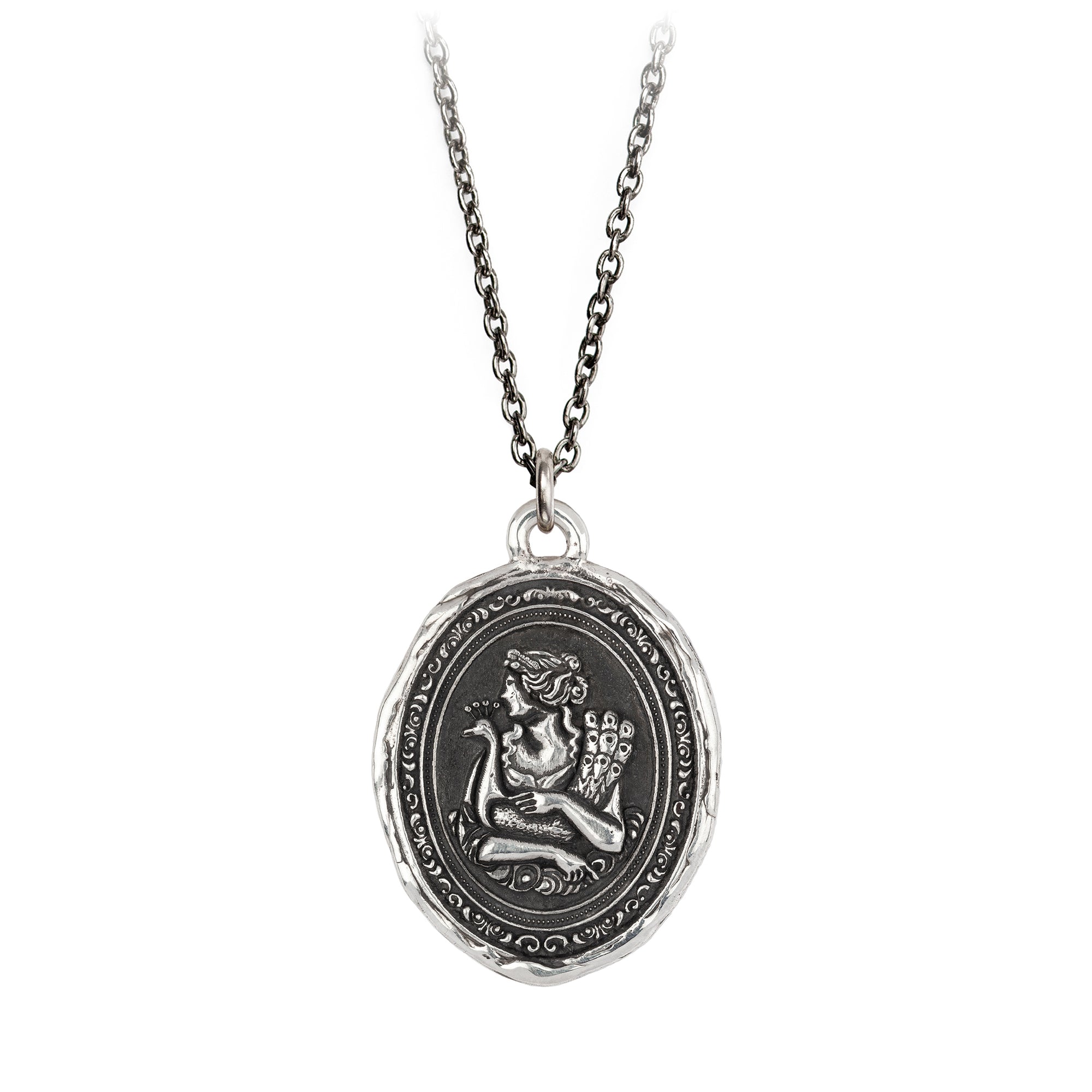 Pyrrha Hera Goddess Talisman Necklace Silver