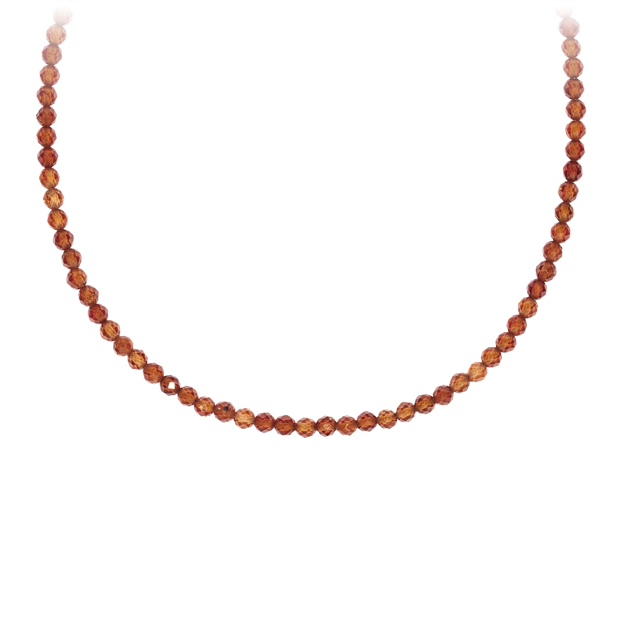 Hessonite Garnet Faceted Stone Choker with Talisman Clip