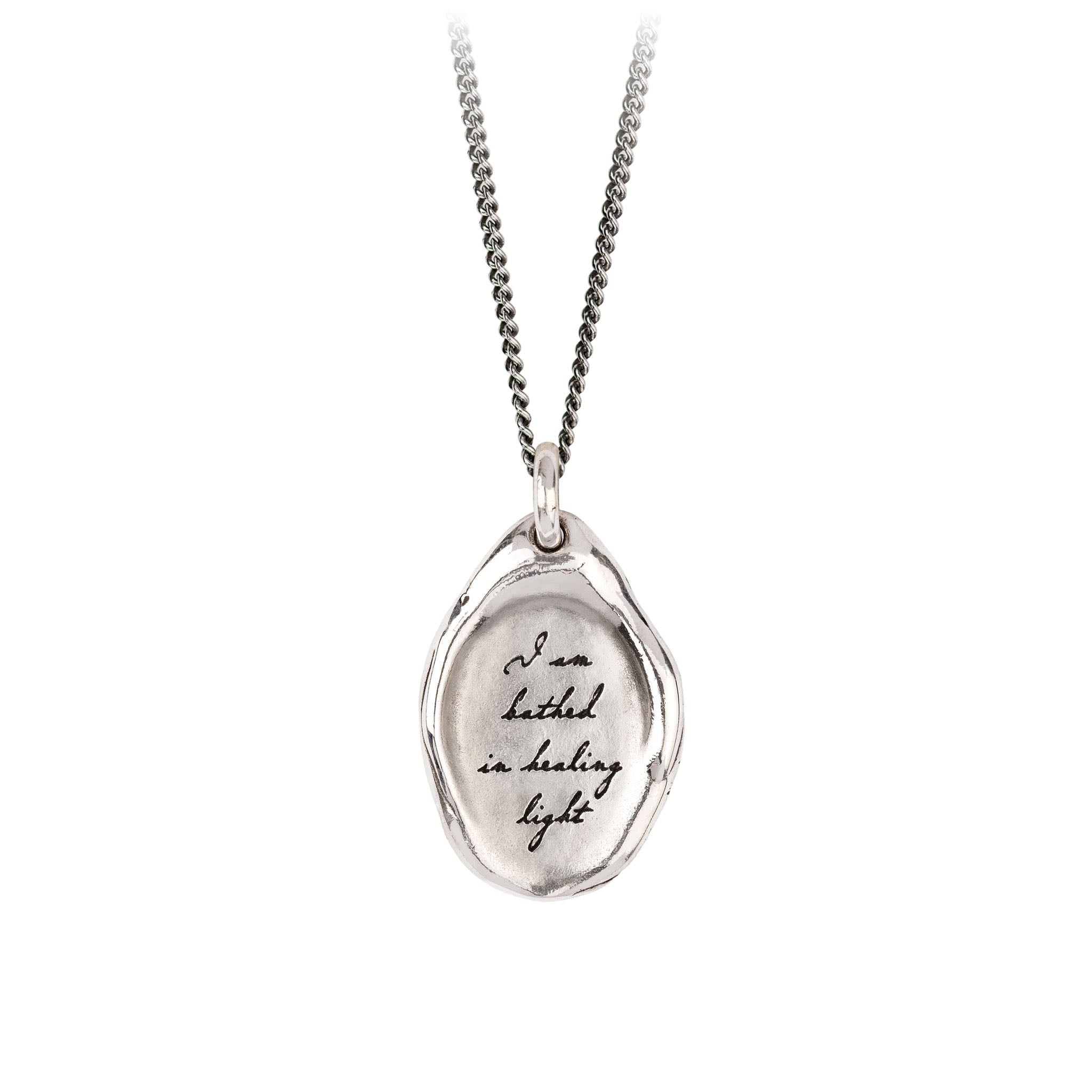 Pyrrha I Am Bathed In Healing Light Affirmation Talisman Necklace