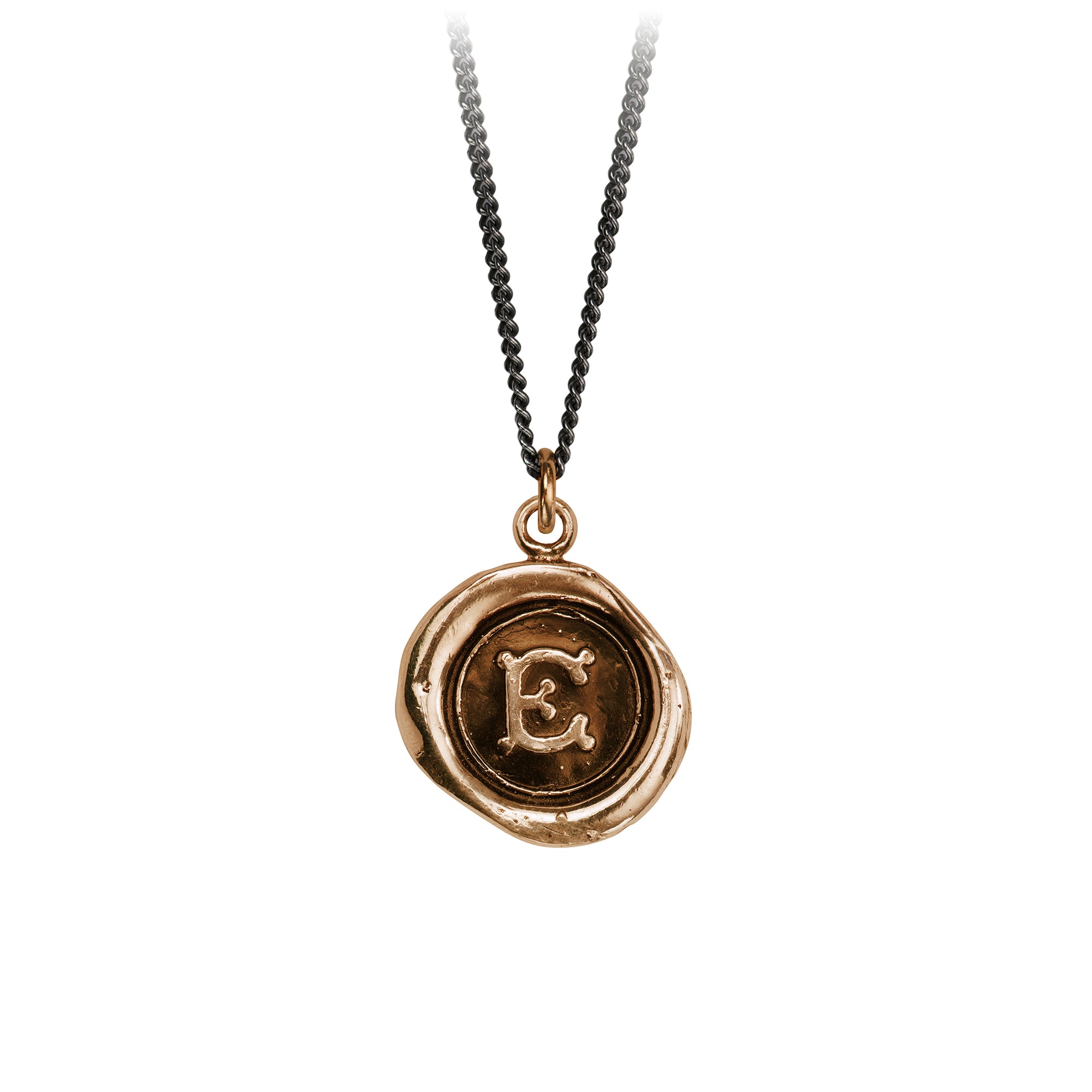 Stamped Letter Charm Necklace — T H A L K E N
