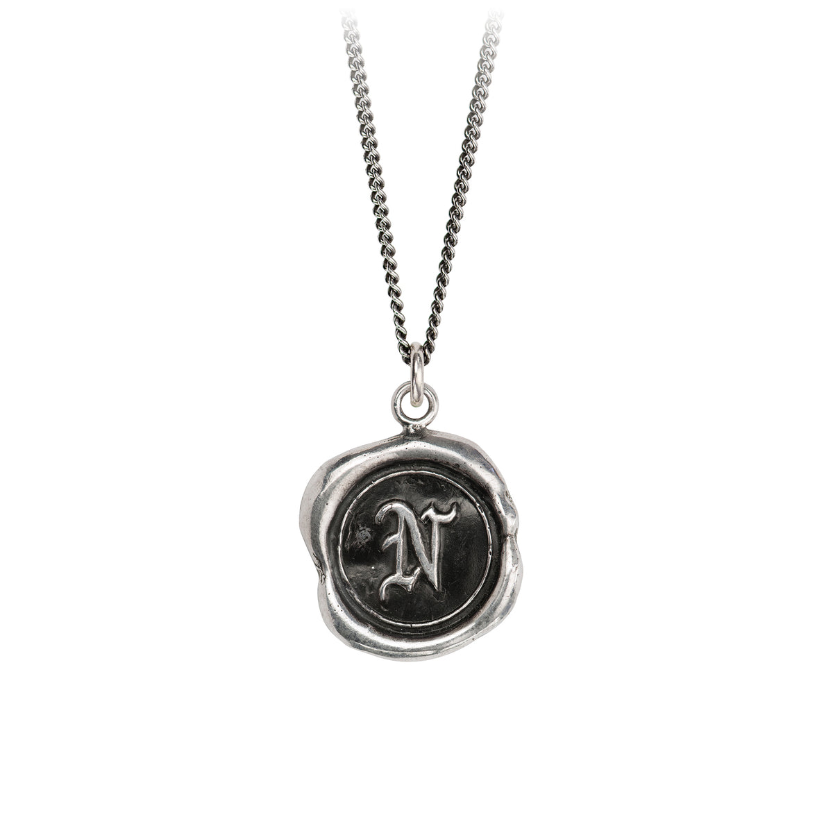 Pyrrha Initial N Talisman Necklace Silver