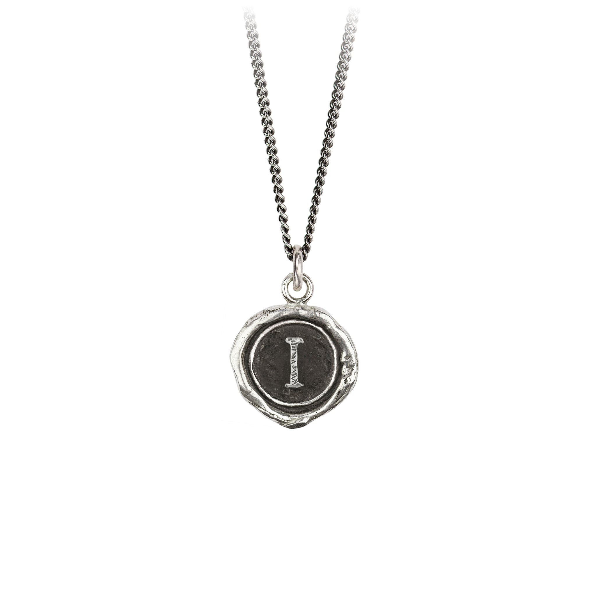 Pyrrha Initial I Talisman Necklace Silver