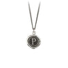 Pyrrha Initial P Talisman Necklace Silver