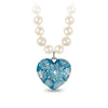 Daisy Large Puffed Heart Knotted Freshwater Pearl Necklace - Capri Blue