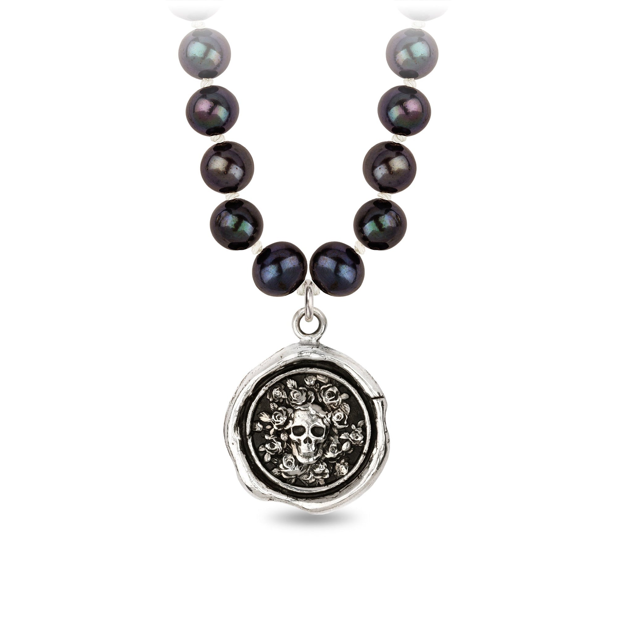 Live Every Moment Freshwater Pearl Necklace - Peacock Black