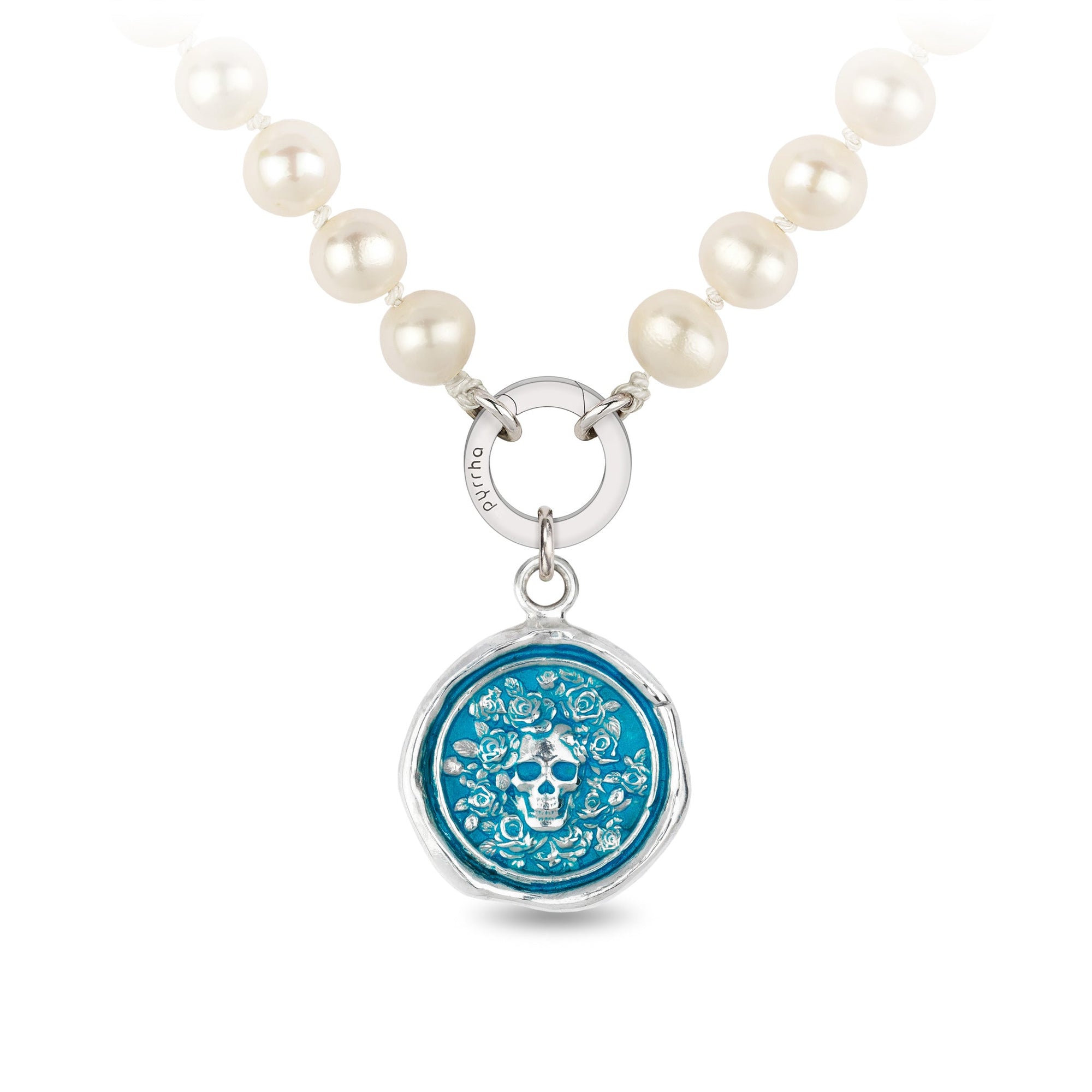Live Every Moment Knotted Freshwater Pearl Necklace - Capri Blue