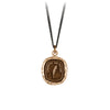 Pyrrha Love Guides Me Talisman Necklace Fine Curb Chain Bronze