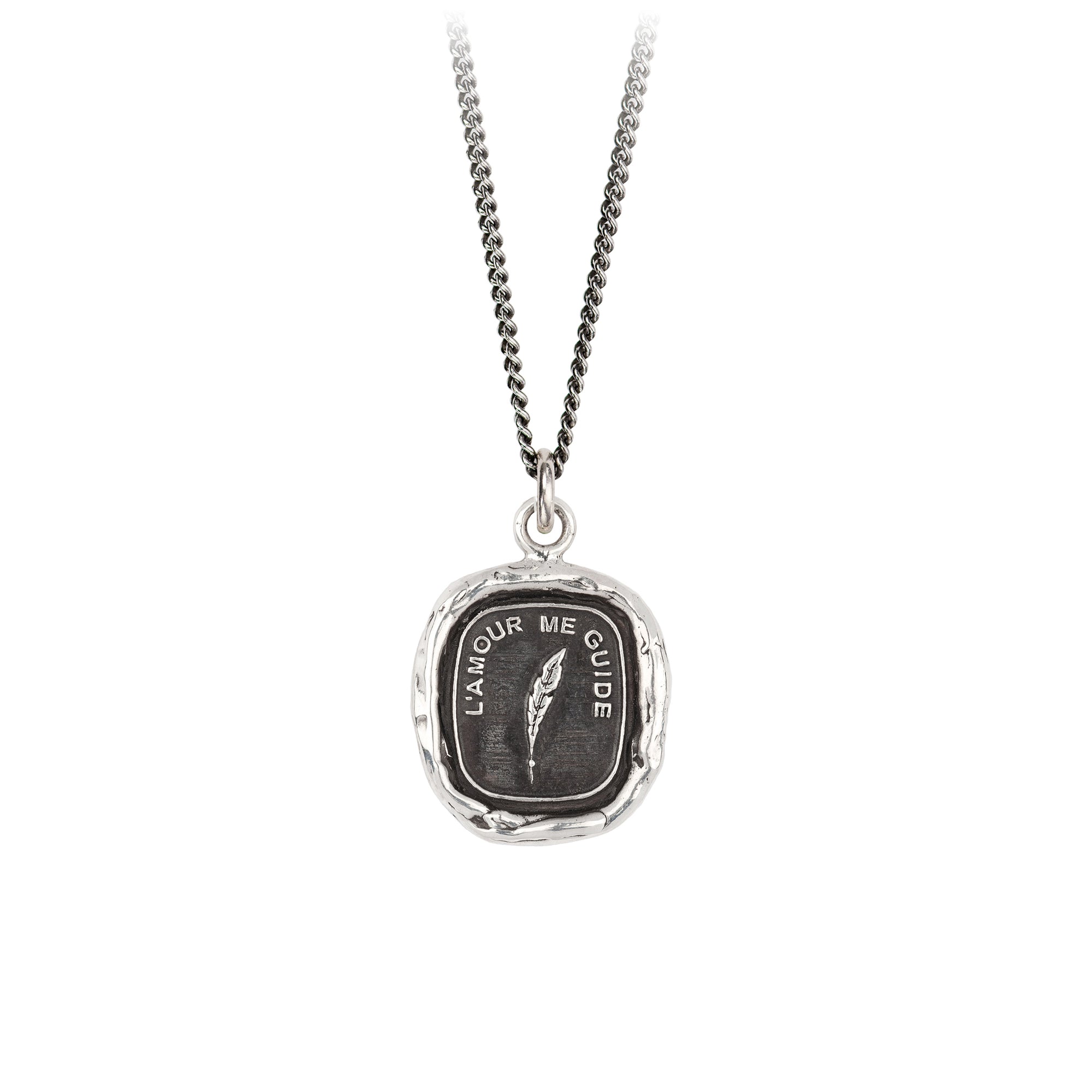 Pyrrha Love Guides Me Talisman Necklace Fine Curb Chain Silver