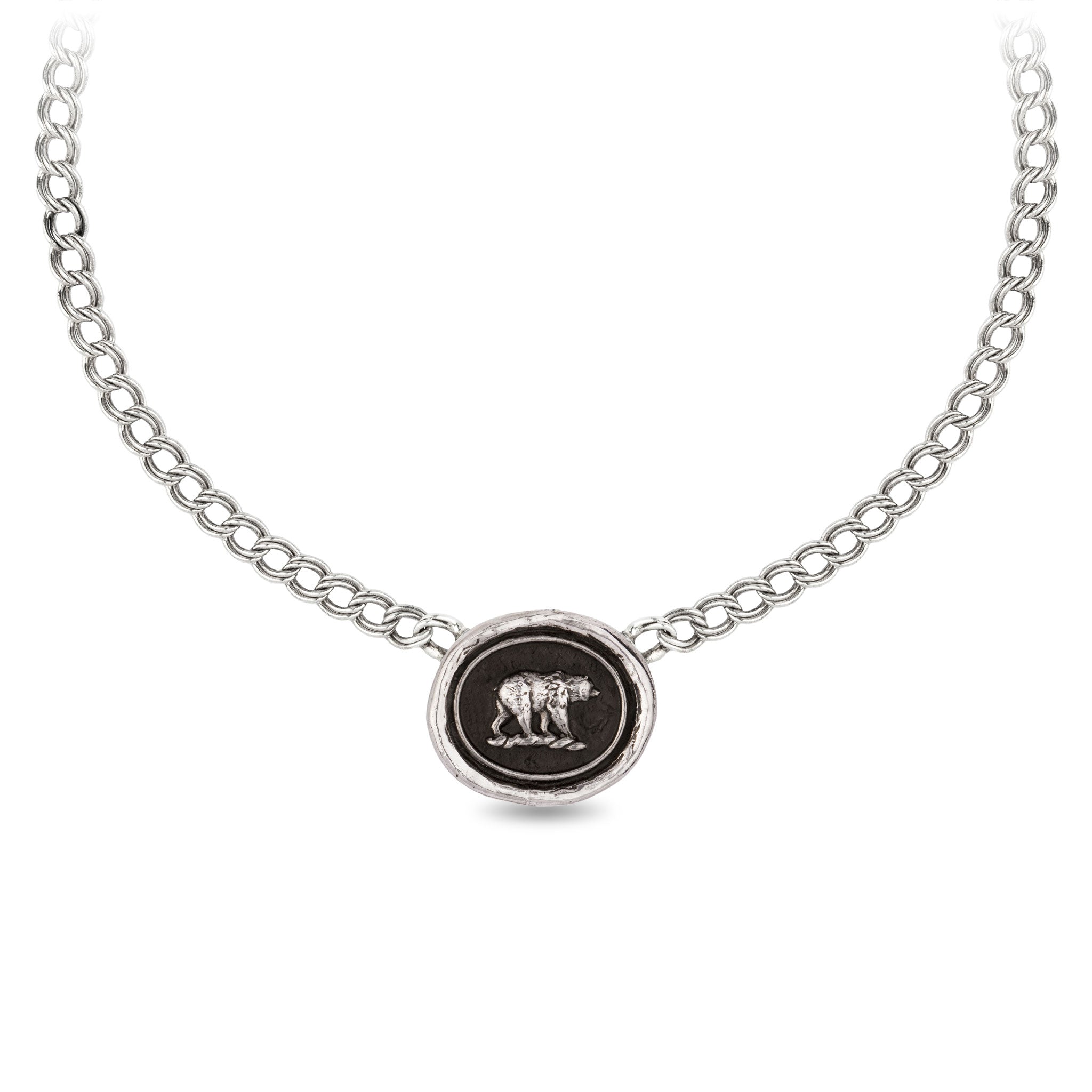 Mother Bear Double Curb Link Talisman Choker