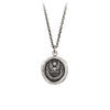 A silver chain with our sterling silver Never Look Back talisman. This talisman is set with a diamond.