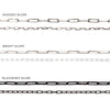 A size chart for comparing the sizes of our sterling silver chains