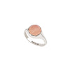 Pink Chalcedony Large Faceted Stone Set Signet Ring