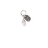 A sterling silver signature attraction charm capped with a rose quartz stone.