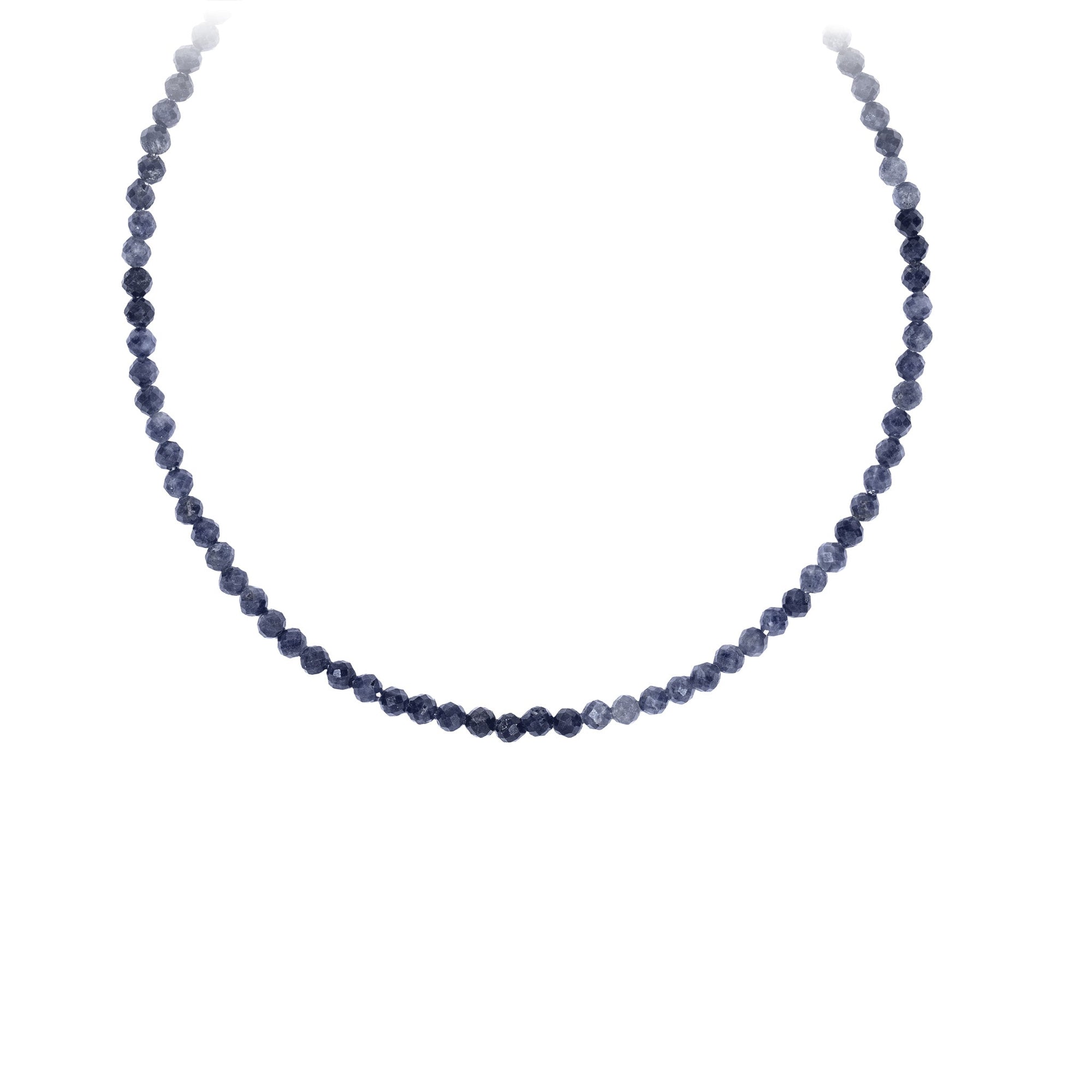 Blue Sapphire 14K Gold Faceted Stone Choker