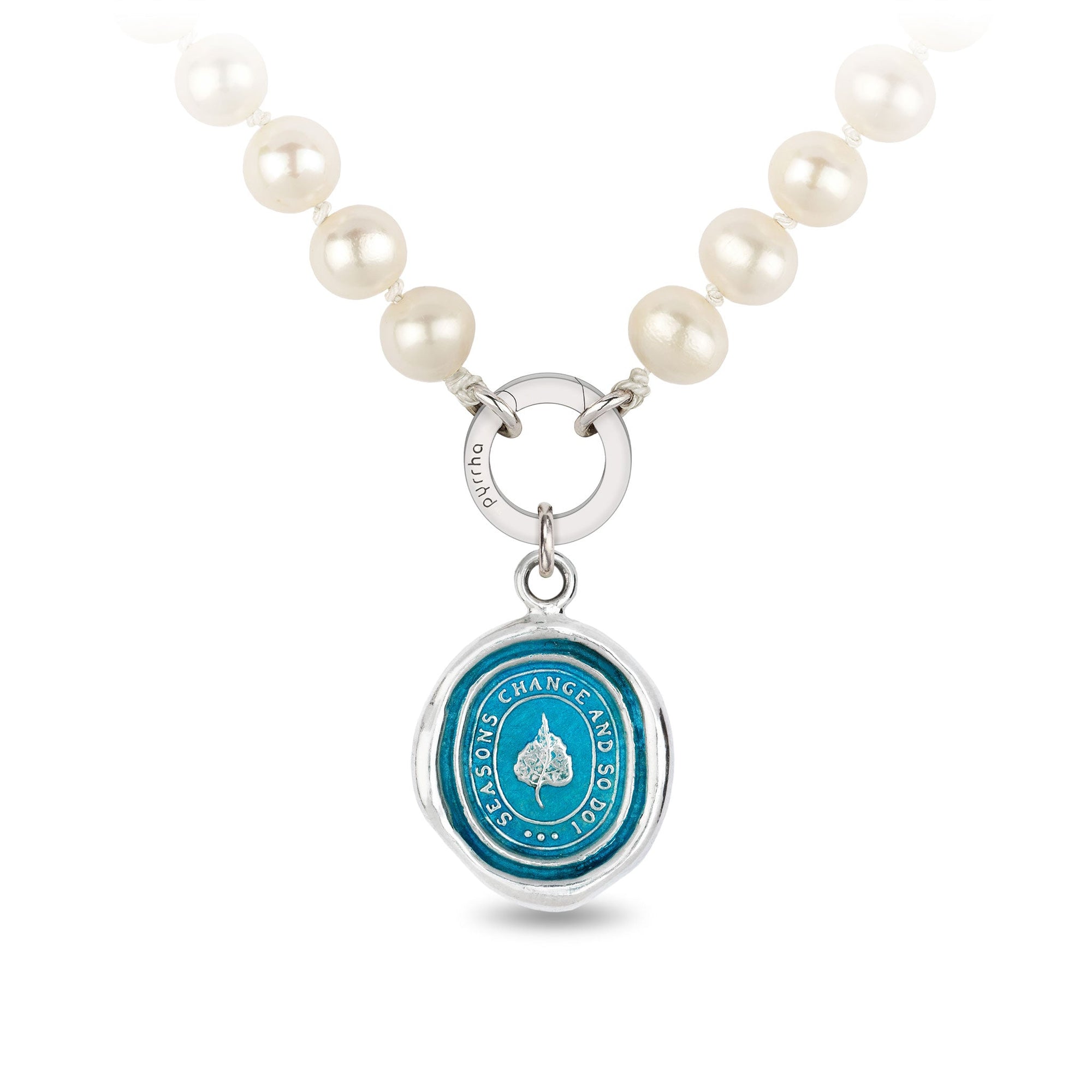 Seasons Change and So Do I Knotted Freshwater Pearl Necklace - Capri Blue