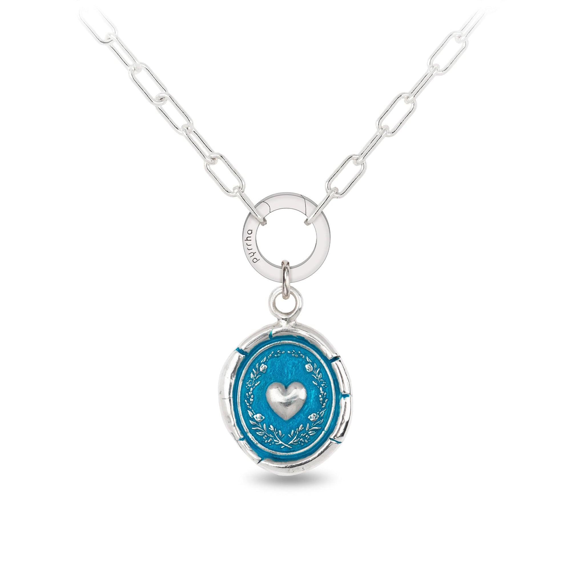 Self-Love Small Paperclip Chain Necklace - Capri Blue