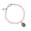 A rose beaded bracelet featuring our sterling silver Tireless talisman.
