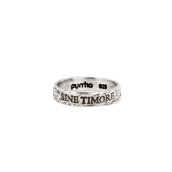 Without Fear Latin Motto Band Ring