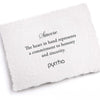A hand-torn, letterpress printed card describing the meaning for Pyrrha's Sincere Appreciation Talisman Stretch Stone Bracelet