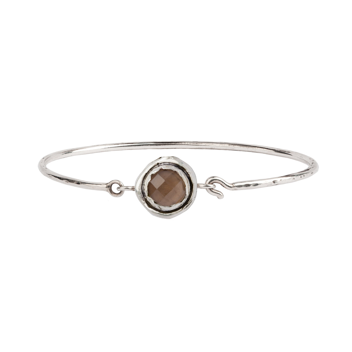 smoky quartz faceted stone talisman clasp bracelet - pyrrha - 1