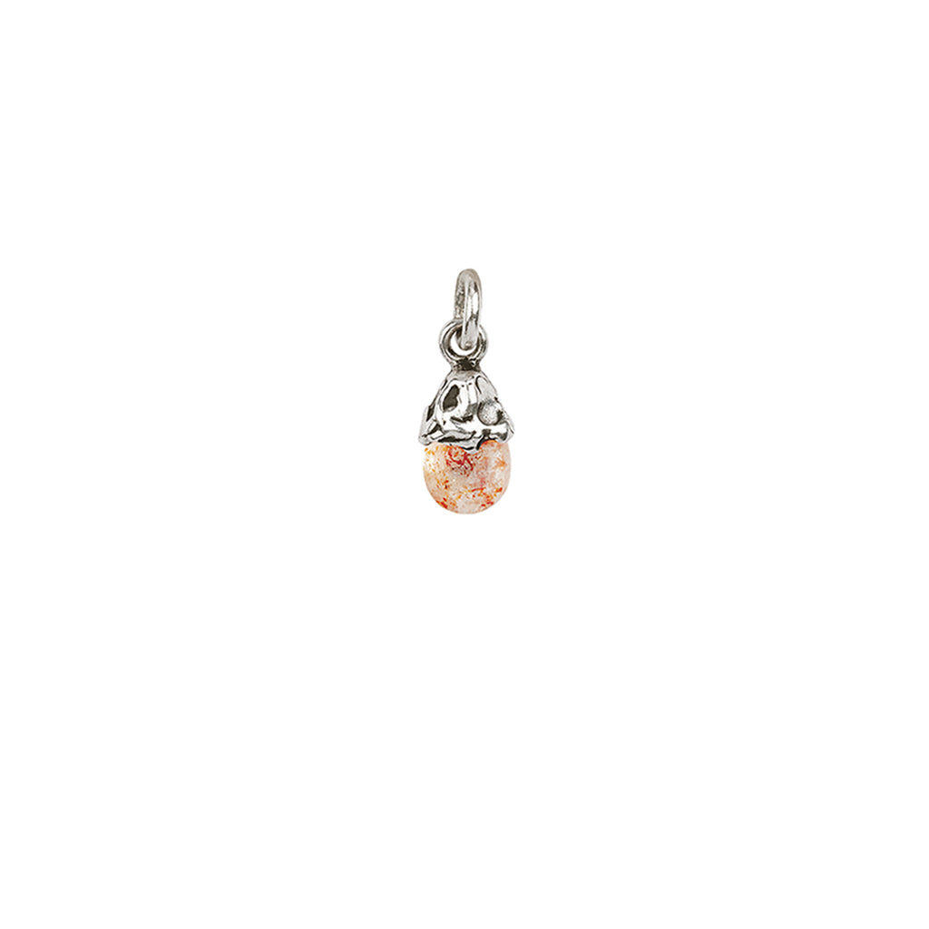 A sterling silver attraction charm capped with a sunstone.