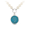 Tree of Life Knotted Freshwater Pearl Necklace - Capri Blue