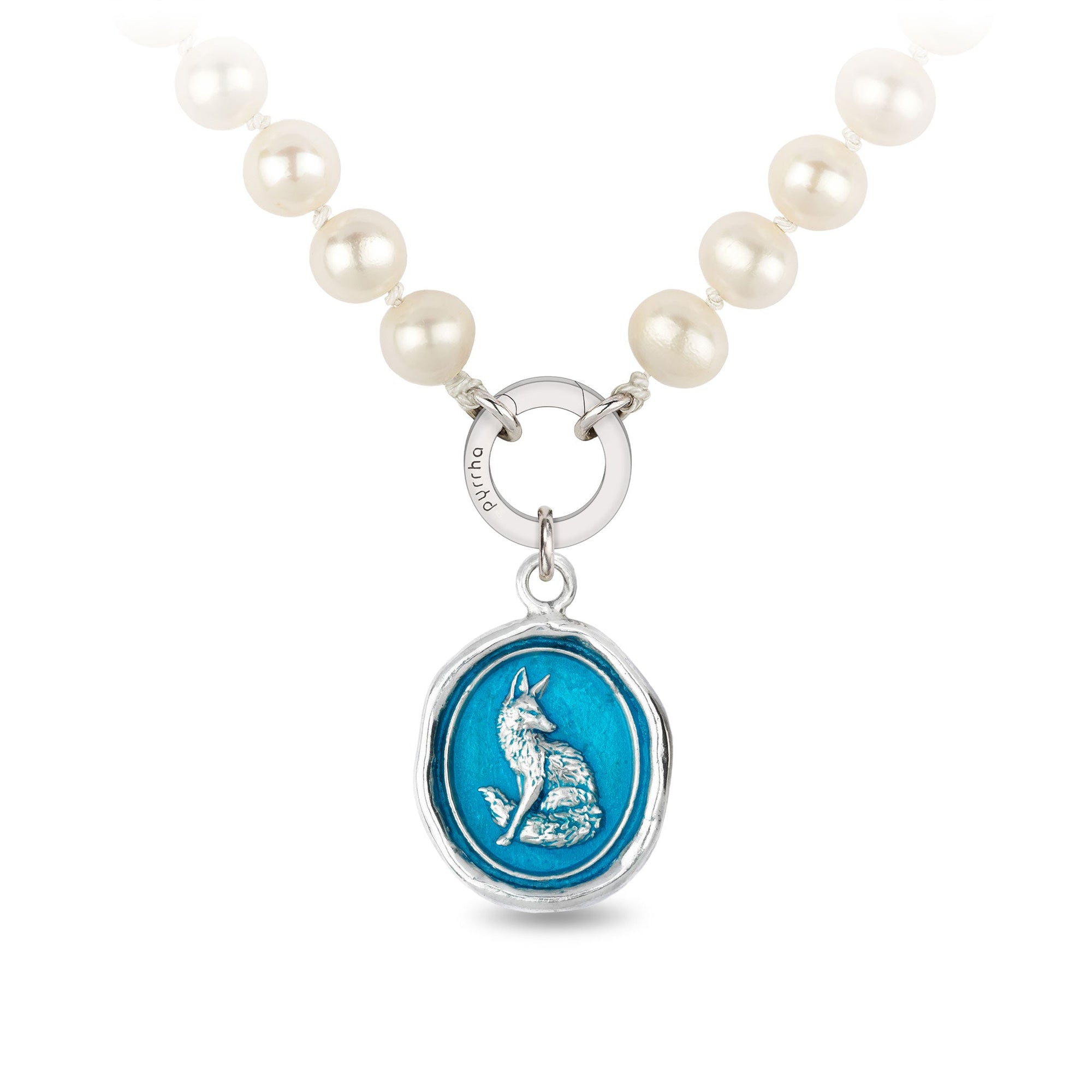 Trust in Yourself Knotted Freshwater Pearl Necklace - Capri Blue