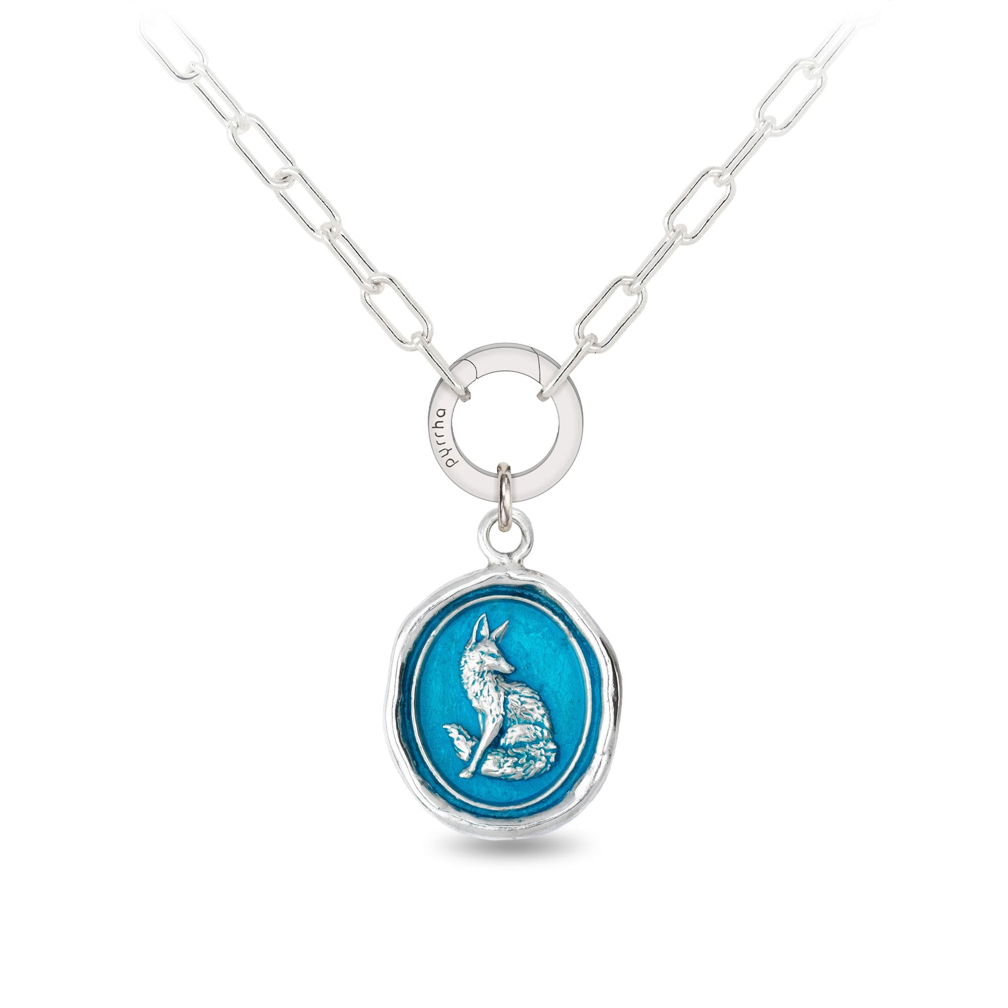 Trust in Yourself Small Paperclip Chain Necklace - Capri Blue